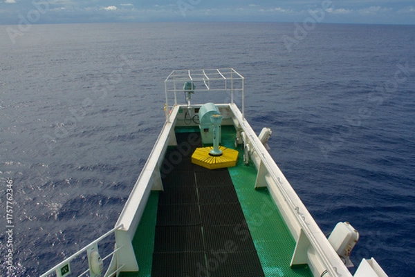 Fototapeta View of the bridge wings of a ship