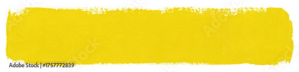 Obraz Yellow brush stroke of paint isolated on transparent background