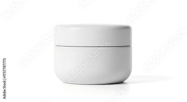 Fototapeta Round cosmetic jar isolated on white background, minimal product photo