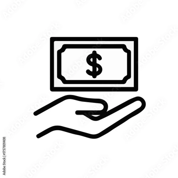 Obraz Ilustración del icono vectorial de pagar
