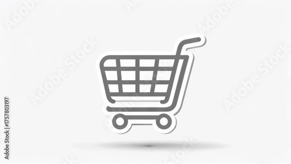 Fototapeta Shopping Cart Icon Vector Illustration on White Background.