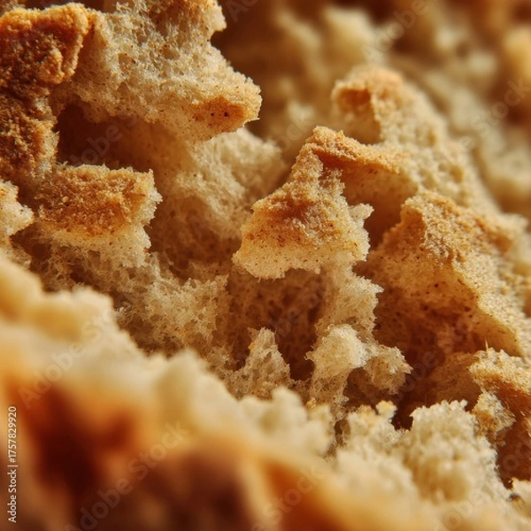 Obraz Detailed macro view showcasing the texture of bread crust.