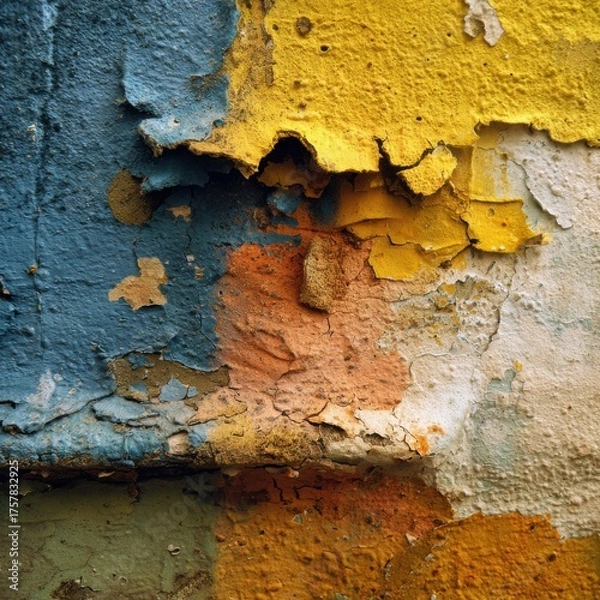 Obraz Detailed view of various paint layers showcasing texture and colors.