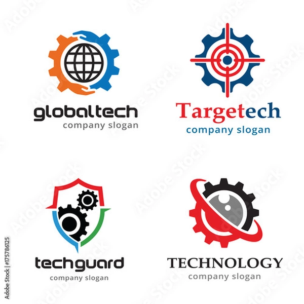 Fototapeta Technology Logo Template Design Vector, Emblem, Design Concept, Creative Symbol, Icon