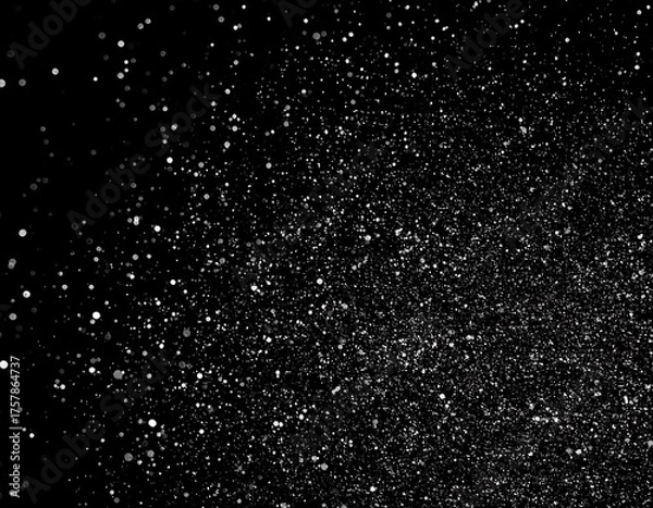 Fototapeta Abstract black background with scattered white dots