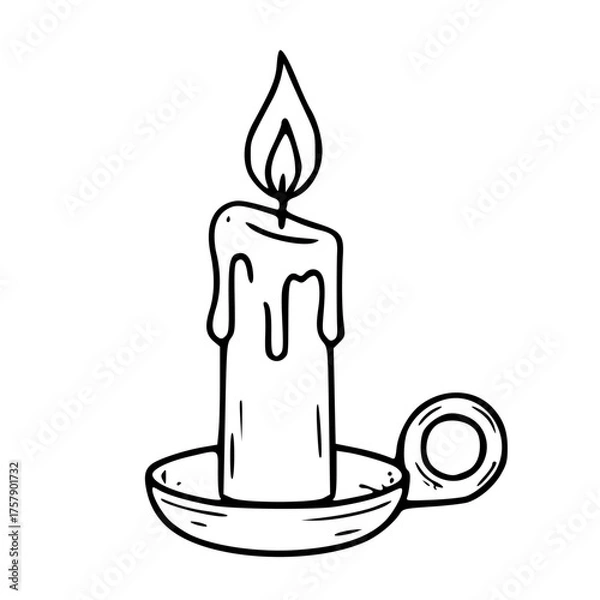 Obraz Halloween candle outline spooky home decoration