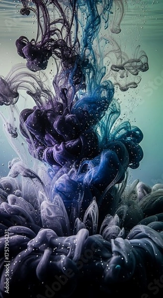 Fototapeta Abstract Ink Cloud - A Mesmerizing Dance of Color and Form.