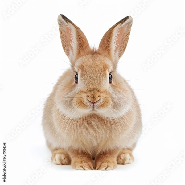 Obraz Rabbit with fluffy fur isolated on white background