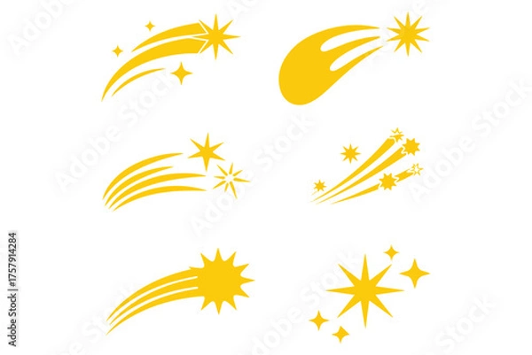 Fototapeta Minimal Flat Star Rating Icons Set