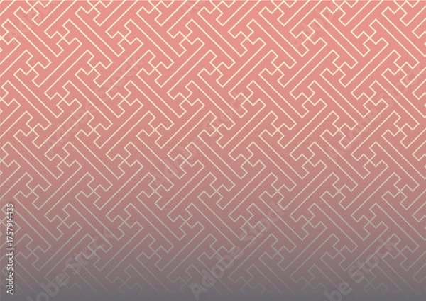 Obraz ピンクと黄色のグラデーション和柄背景（紗綾形）