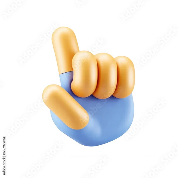 Fototapeta Hyperlink 3d hand cursor icon illustration isolated on transparent background. Pixel hand with pointer finger