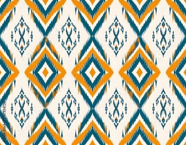 Obraz Bright, repeating geometric pattern with diamond and cross shapes