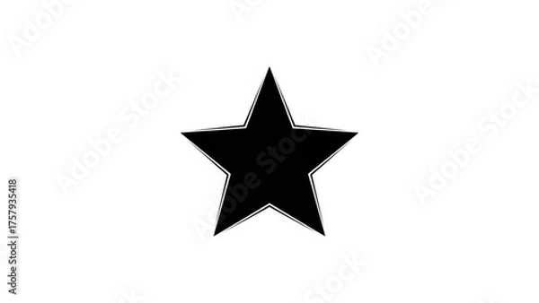 Fototapeta Simple black star illustration against a stark white background, perfect for graphic design projects and highlighting important elements