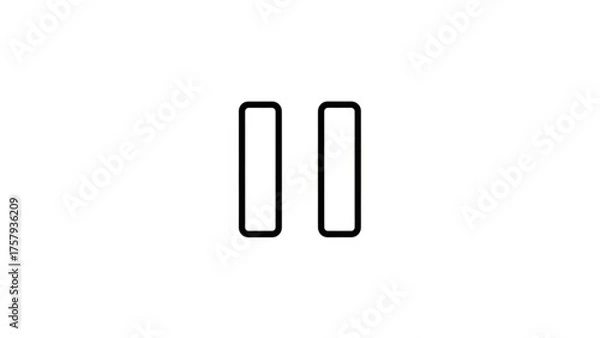 Fototapeta Minimalist pause symbol on a white background, representing a temporary stop or interruption, ideal for various digital applications and interface designs