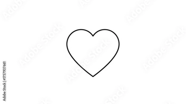 Fototapeta Simple outline of a heart shape, perfect for conveying themes of love, affection, and emotional connection in a minimalist design
