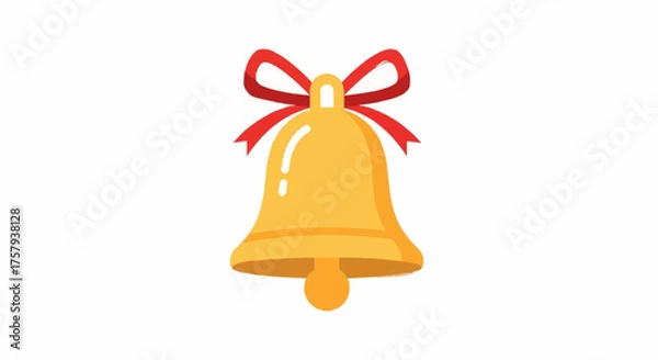 Obraz High-quality flat Christmas bell icon vector.