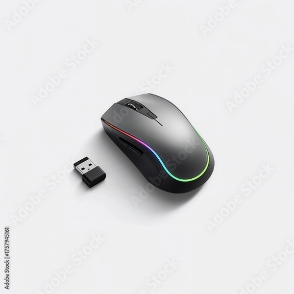 Obraz Wireless computer mouse isolated on white background