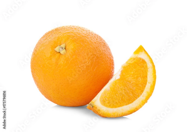 Fototapeta Orange slice isolate on white.