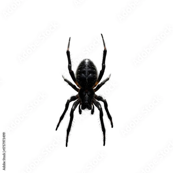 Obraz Realistic Black Spider on Transparent Background for Event Design