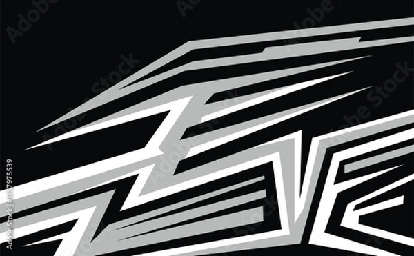 Fototapeta Illustration Vector graphic of Abstract Racing Stripes Background With Grey And Black Color fit for Racing Design etc.