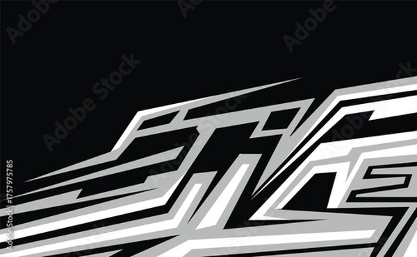 Fototapeta Illustration Vector graphic of Abstract Racing Stripes Background With Grey And Black Color fit for Racing Design etc.