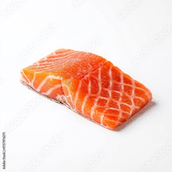 Obraz Raw salmon fillet isolated on white background