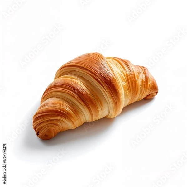 Obraz Croissant pastry isolated on white background
