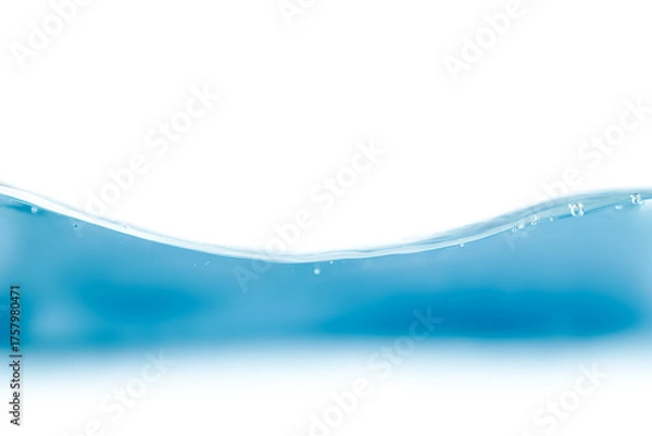 Obraz Abstract blue tones of mineral water splash to created wave and bubbles isolated on white background. Copy space.