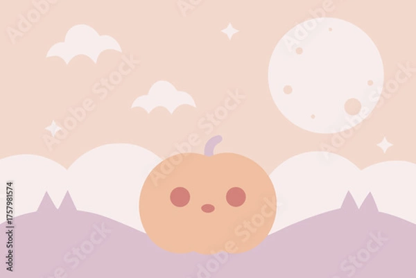 Obraz Pastel Halloween Background with Soft Watercolor Tones