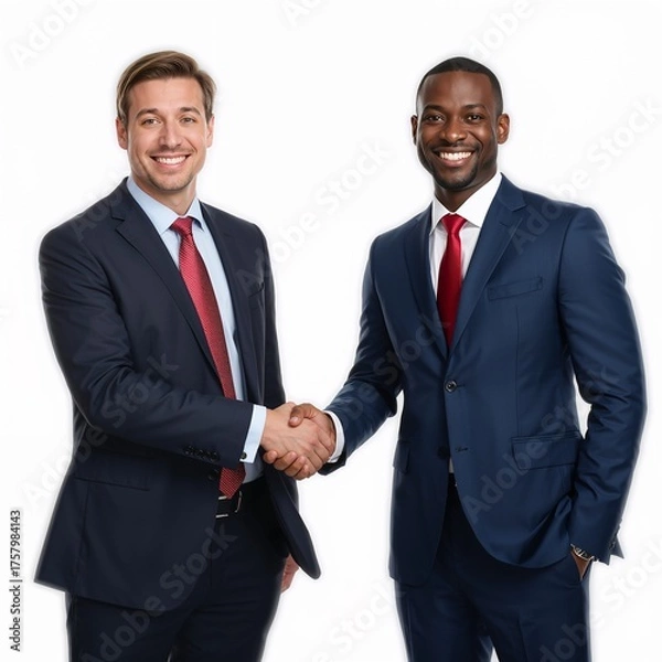 Obraz Businessman shaking hands isolated on white background