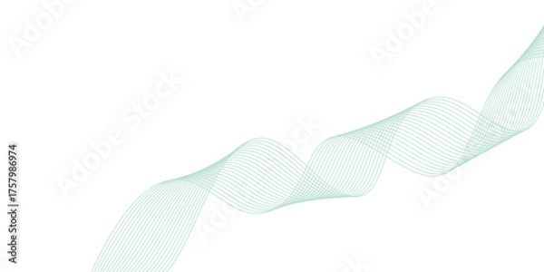 Fototapeta Abstract wave line. Digital frequency equalizer. digital Stylized line art background. Vector illustration.