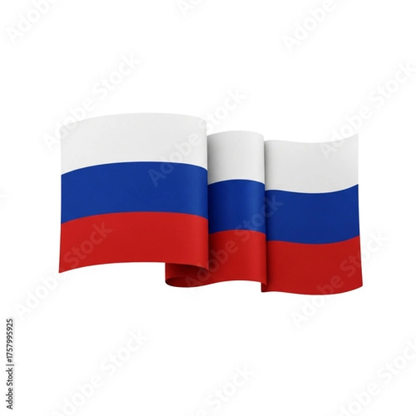 Obraz Waving russian flag isolated on transparent background