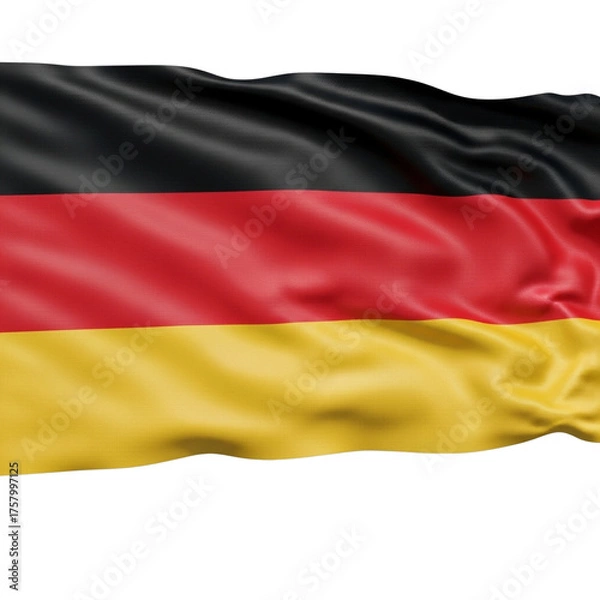 Obraz The national flag of germany waving in the wind, isolated on a transparent background