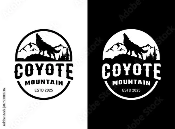Obraz COYOTE MOUNTAIN LOGO DESIGN TEMPLATE