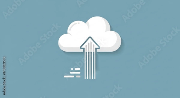 Fototapeta Illustration of a cloud with an arrow pointing up