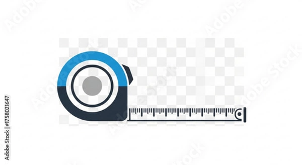 Fototapeta Blue and black measuring tape with a