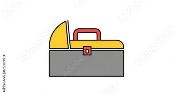 Fototapeta Illustration of a yellow and gray toolbox