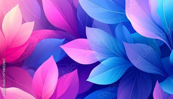 Obraz Elegant Gradient Flower Background Vector, Aesthetic Glow Effect Design for Modern Wallpapers and Templates