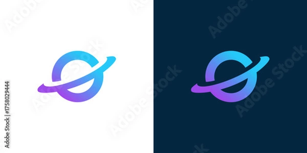 Obraz Digital Planet Tecnology logo icon vector illustration