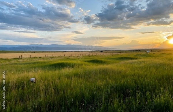 Obraz sunset over the river