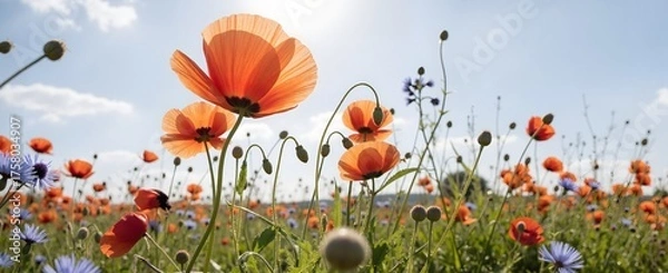 Obraz red poppy flowers