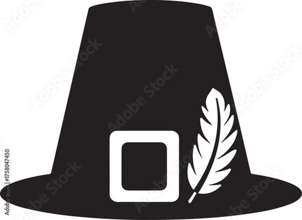 Fototapeta Elegant feather hat icon vector on a transparent background