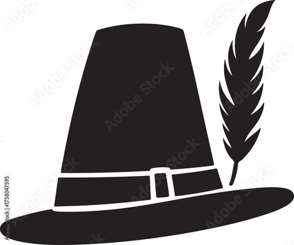 Fototapeta Elegant feather hat icon vector on a transparent background