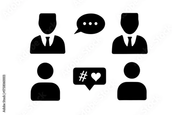 Obraz Social Communication and User Interaction Icons