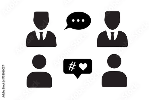 Obraz Business people icon set in vector style