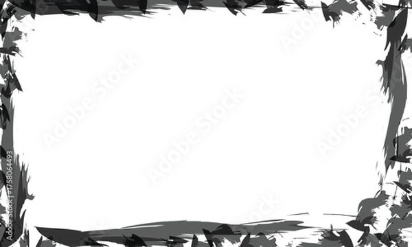 Fototapeta Grunge frame with rough edges isolated on transparent background