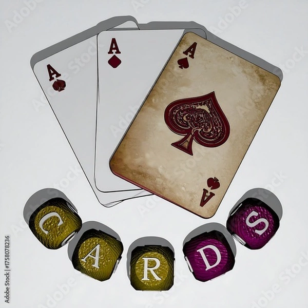 Obraz Playing cards and dice
