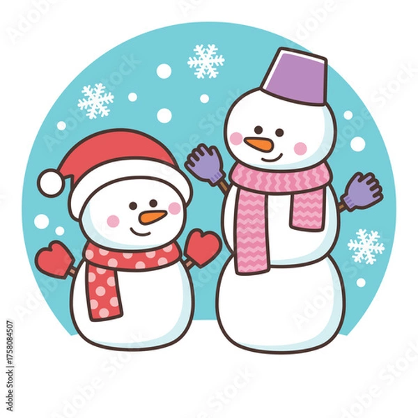 Obraz かわいい雪だるま