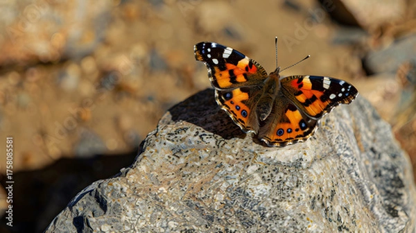 Obraz Butterfly perched on a rock