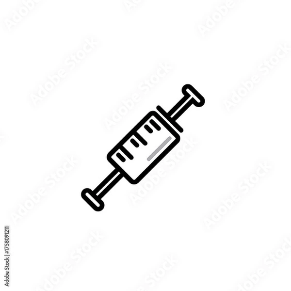 Fototapeta Simple white ruler icon on black background